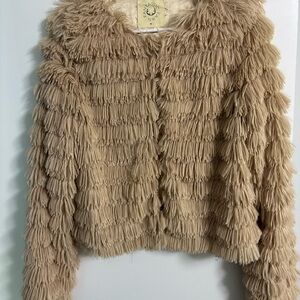 Women's Tan Fringe Jacket